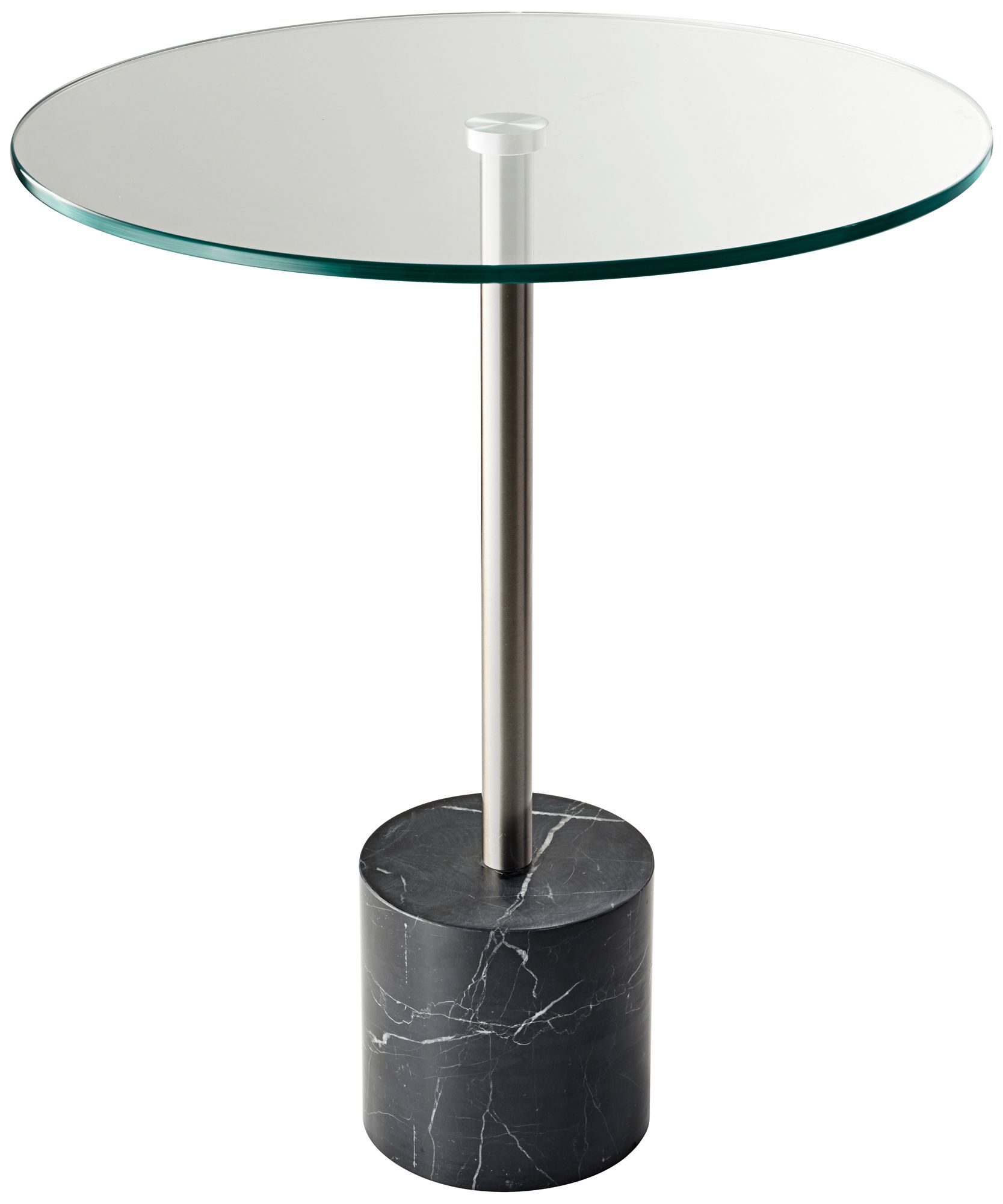 Blythe 17 3/4" Wide Round End Table with Black Marble Base