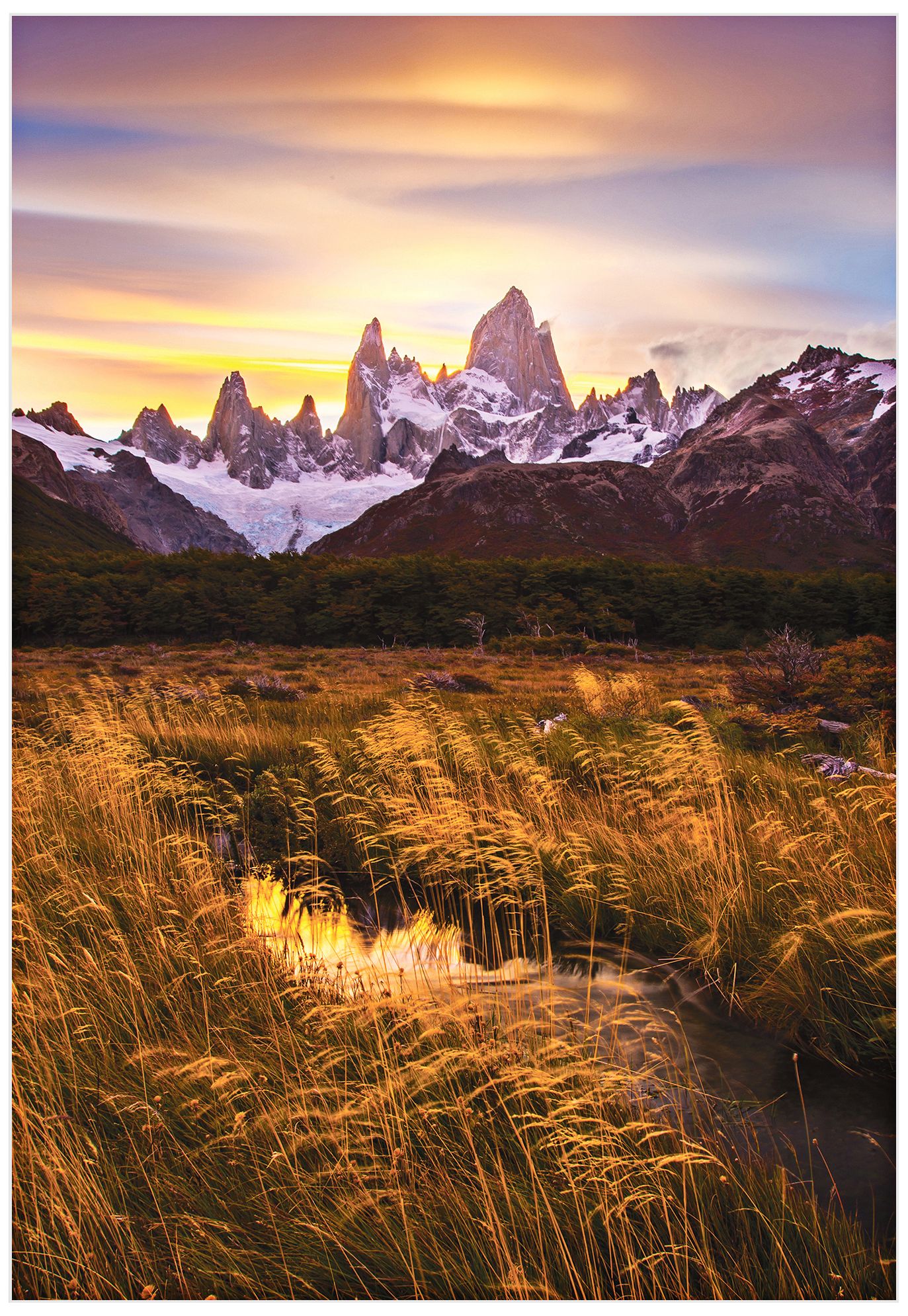 Fitz Roy at Golden Hour 32" High Wall Art Print