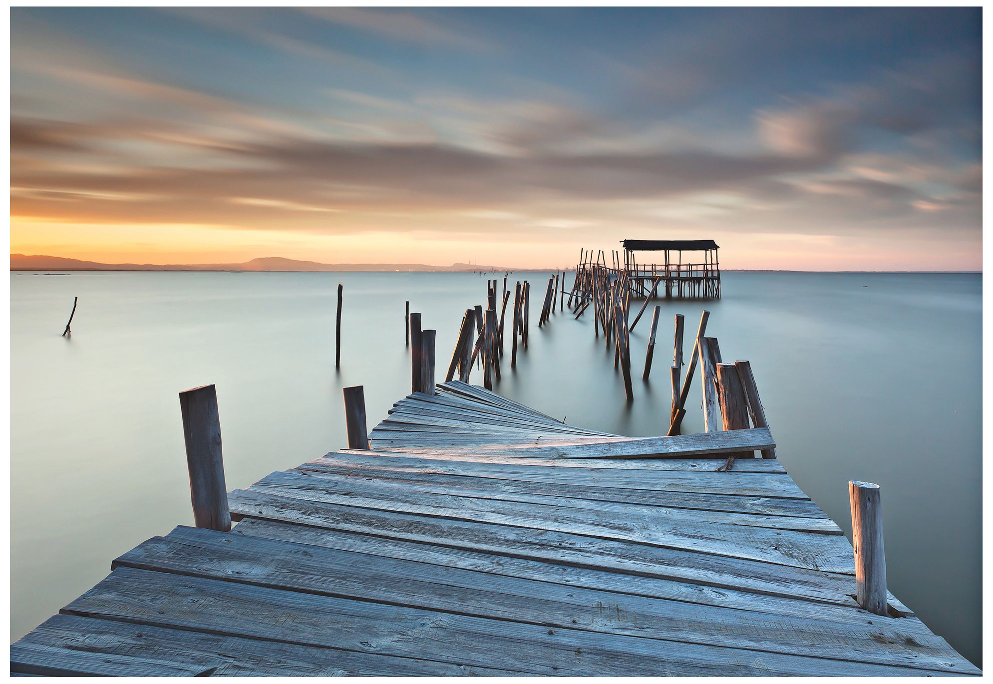 Collapsed Dock 32" Wide Giclee Metal Wall Art