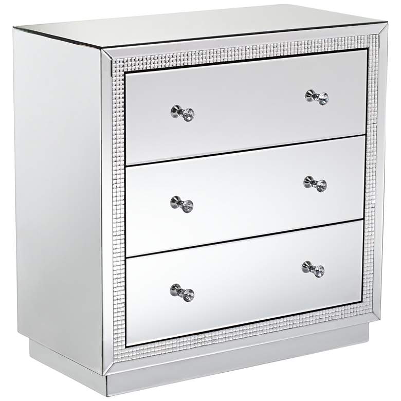 Image 2 Biscaya 31 1/2" Wide Mirrored 3-Drawer Beaded Accent Chest