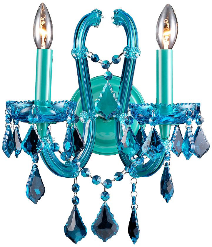 Avenue Ocean Dr. 15" High Blue Crystal Wall Sconce 11X44 Lamps Plus
