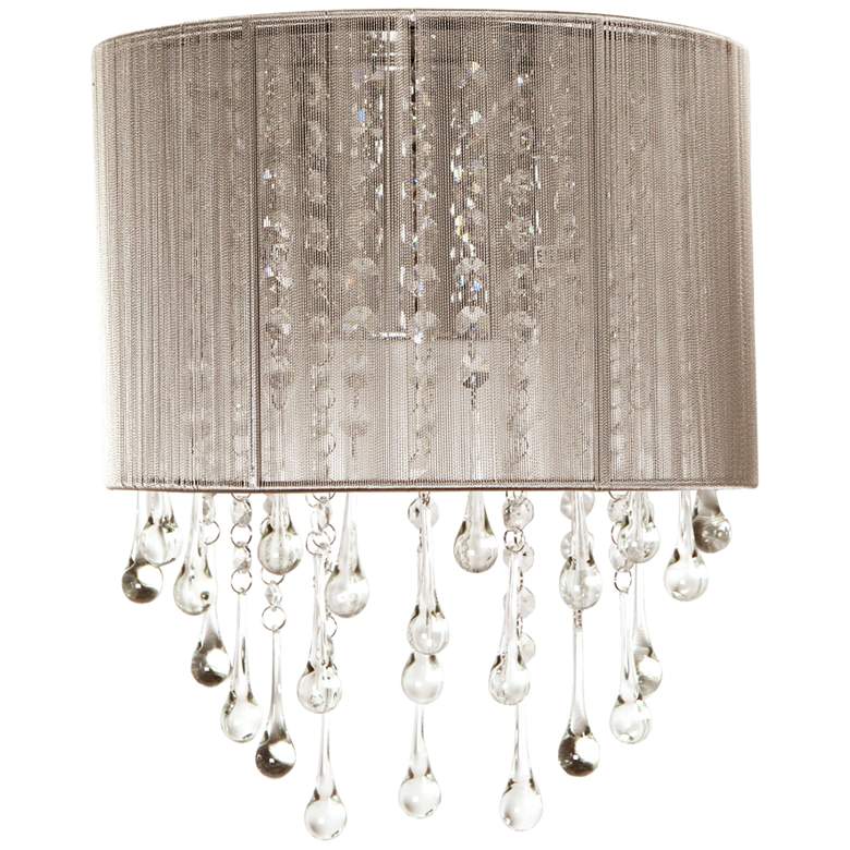 Image 2 Avenue Beverly Dr. 14" High Taupe Silk String Wall Sconce