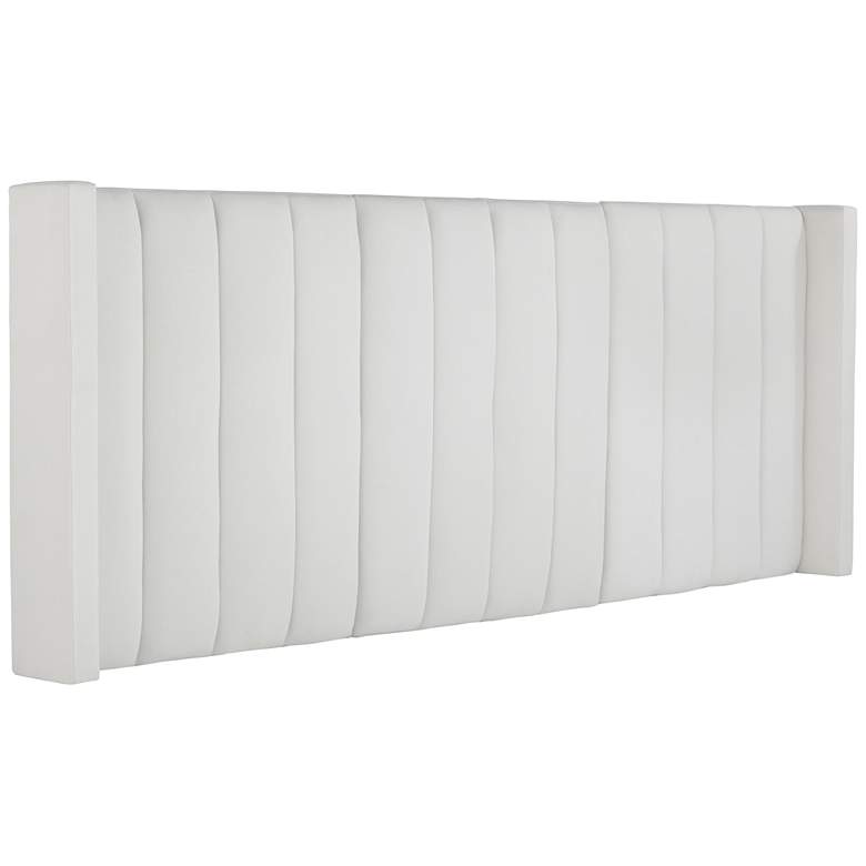Trent Channel Tufted White Fabric King Hanging Headboard