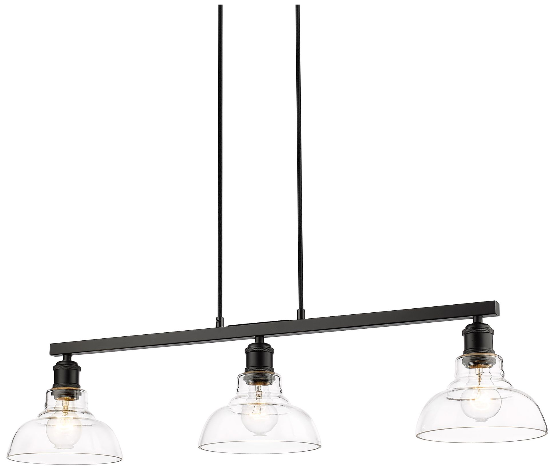 Carver 35 1/2" Wide Matte Black Linear Pendant Light