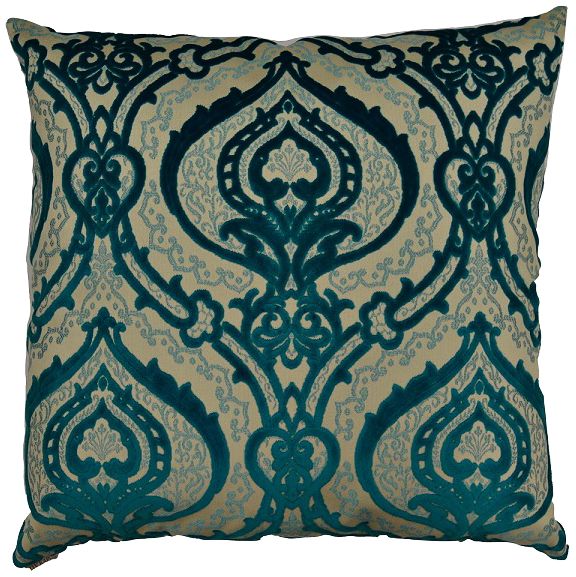 Couture Turquoise 24 Square Decorative Throw Pillow 12A21 Lamps Plus   12a21