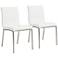 Scott Steel and White Leatherette Dining Chair Set of 2