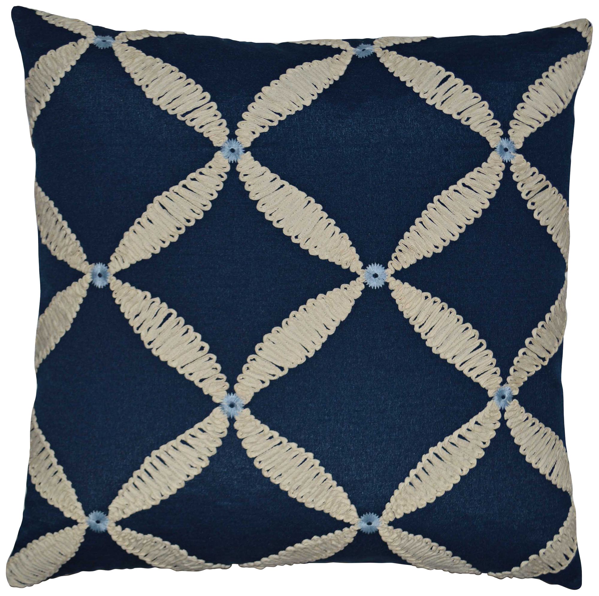 blue and brown throw pillows