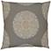 Crillon Gray 24" Square Decorative Throw Pillow