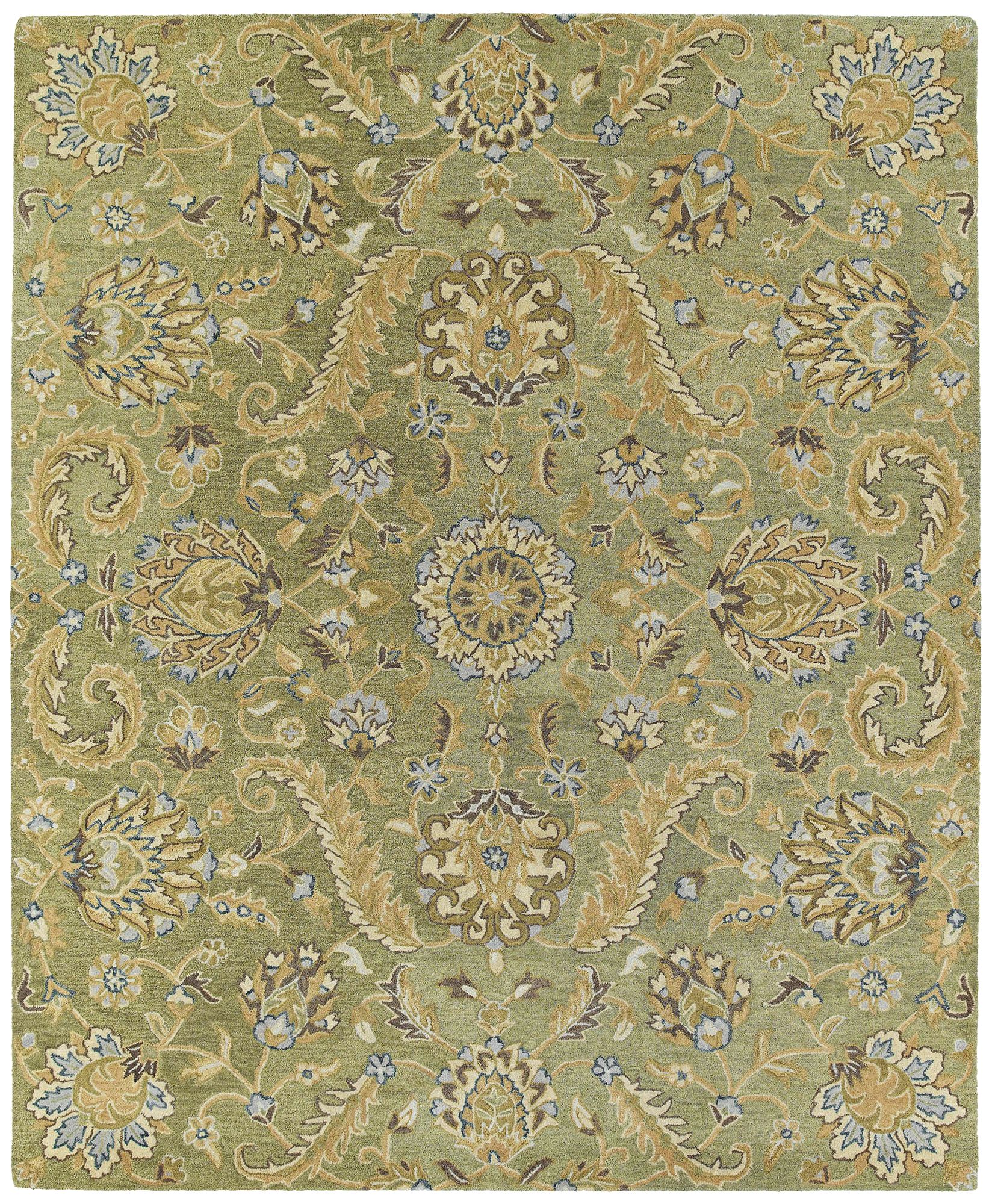 Kaleen Helena 3205-50 Green Wool Area Rug 