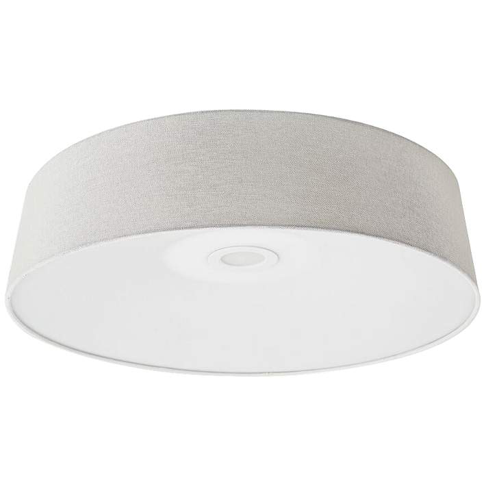 Avenue Cermack St 16 Wide Ivory Linen Led Ceiling Light