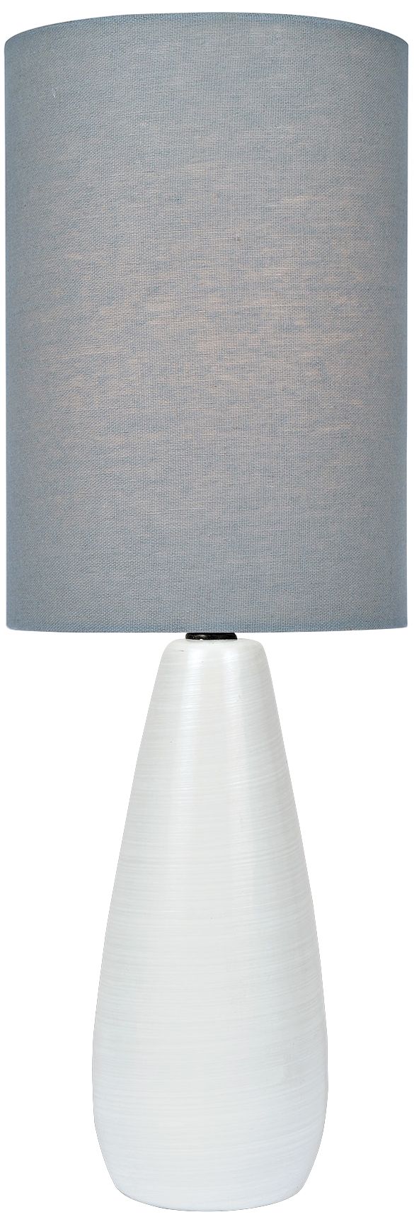 Quatro 17" Height White Modern Accent Table Lamp with Gray Shade