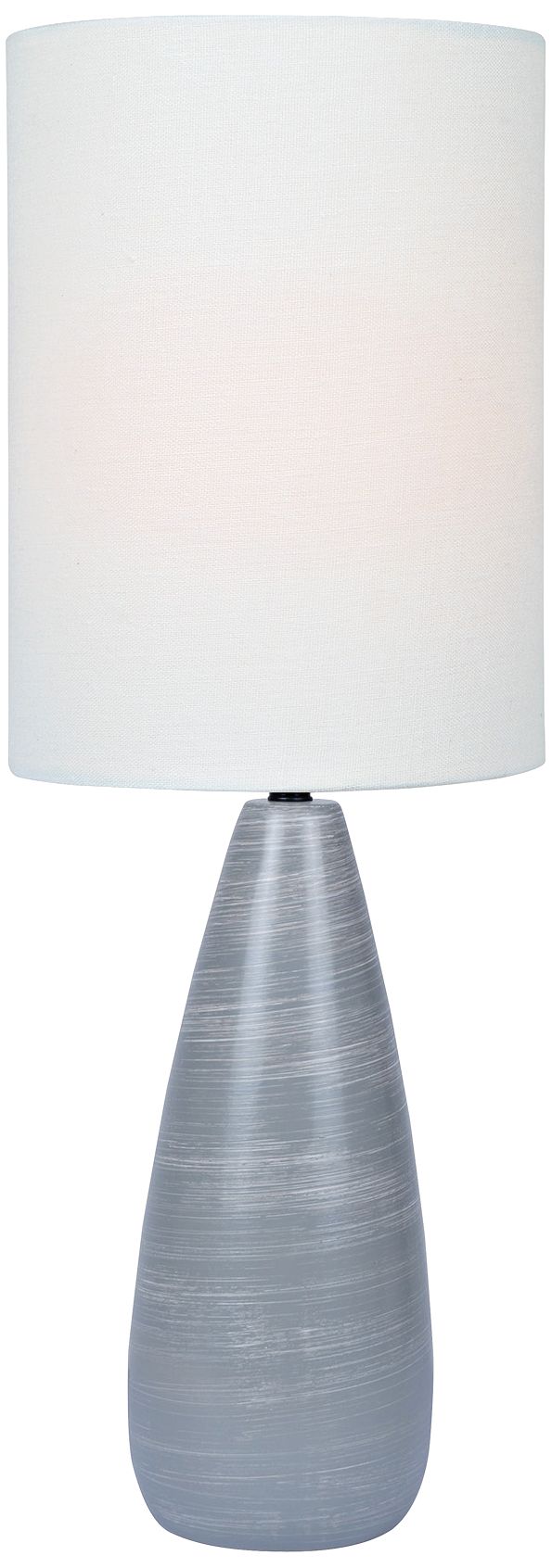 Quatro 26 1/2" Height Gray Modern Table Lamp with White Shade