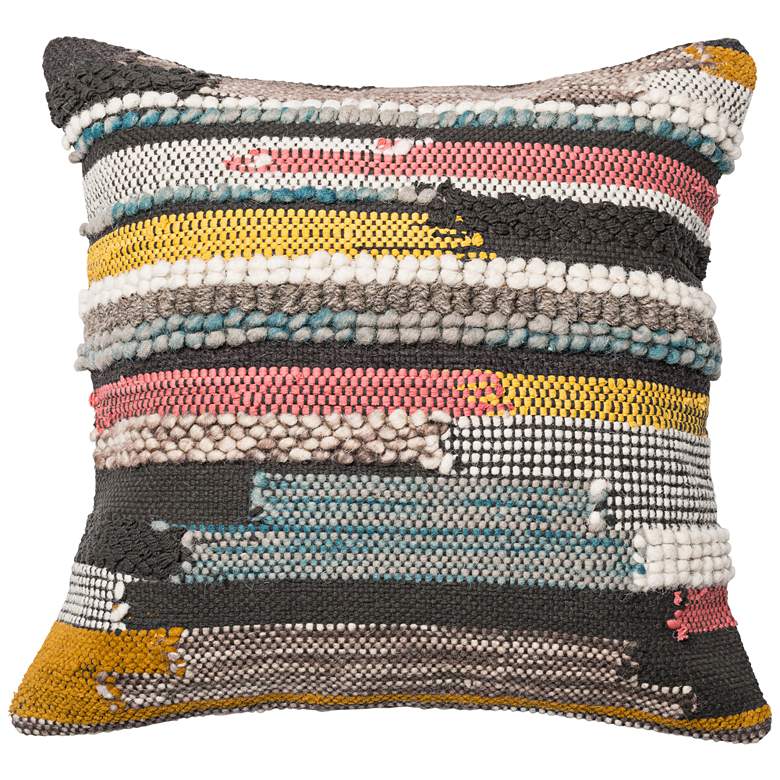 Image 3 Urban Boho Multicolor Textured 22" Square Accent Pillow