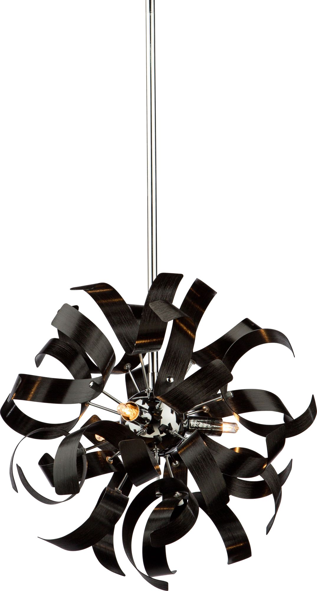 Belair 12 1/2" Wide Leafy Black Aluminum 3-Light Pendant