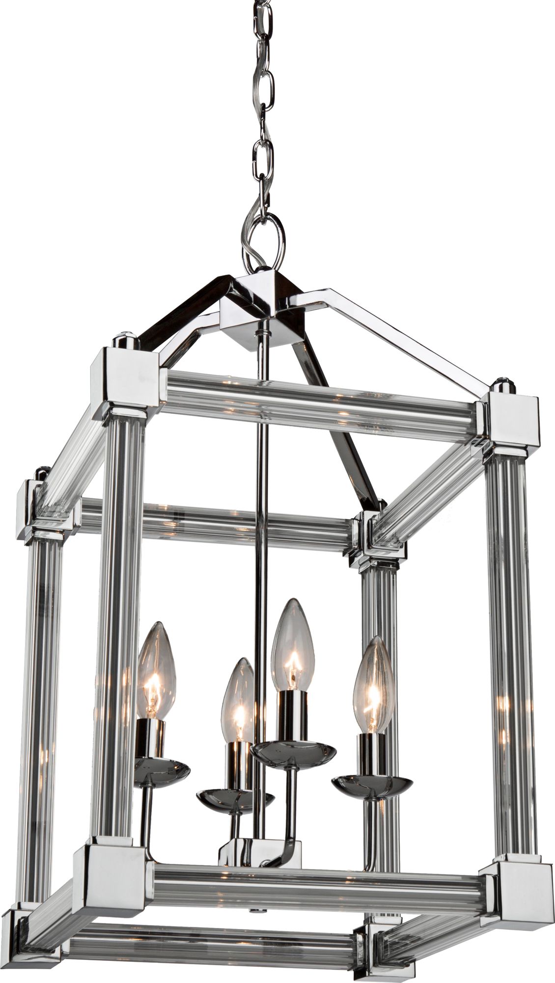 Prince Arthur 12 1/2" Wide Chrome Box 4-Light Chandelier