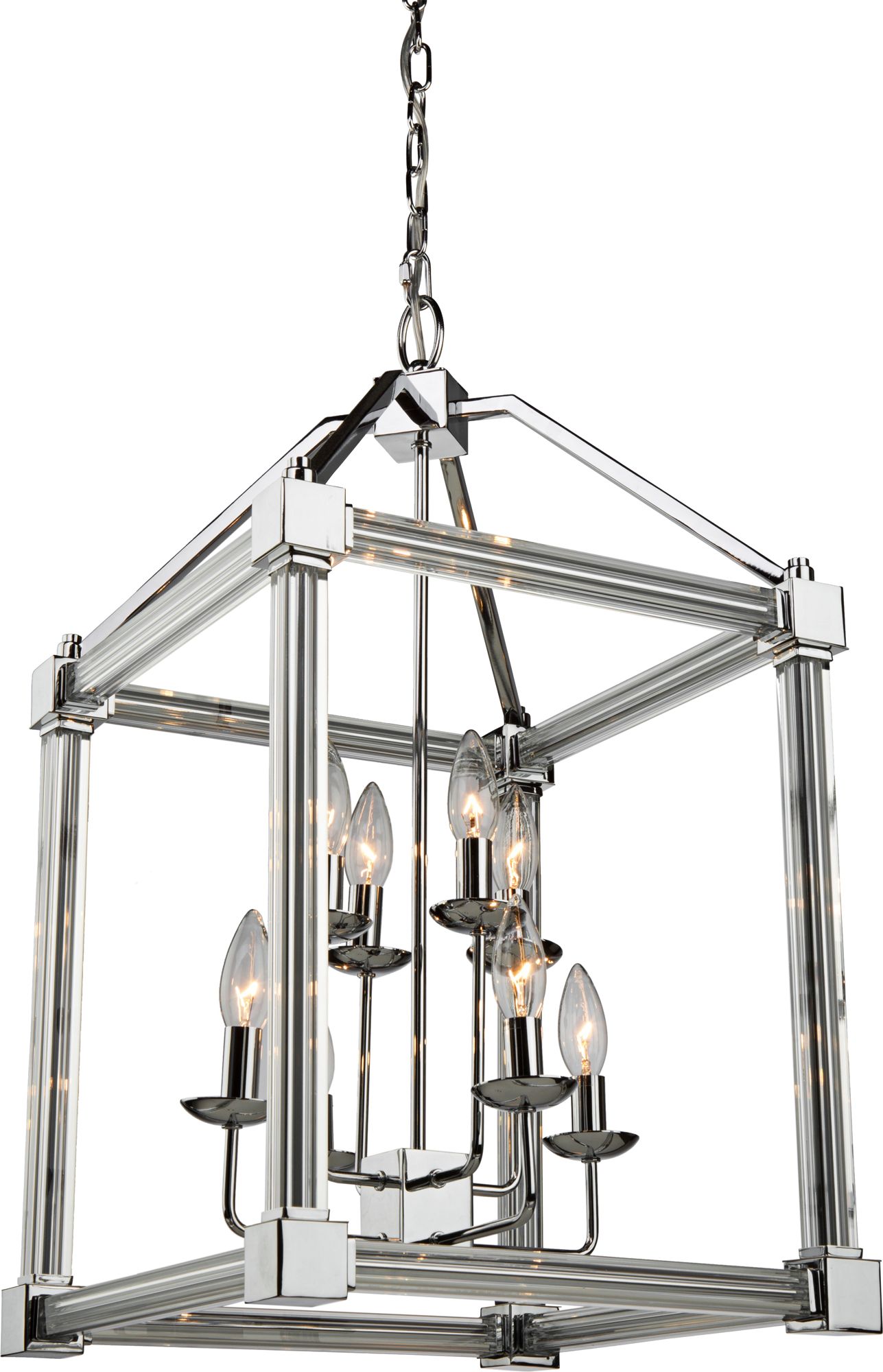 Artcraft Prince Arthur 15" Wide Chrome Box 8-Light Chandelier