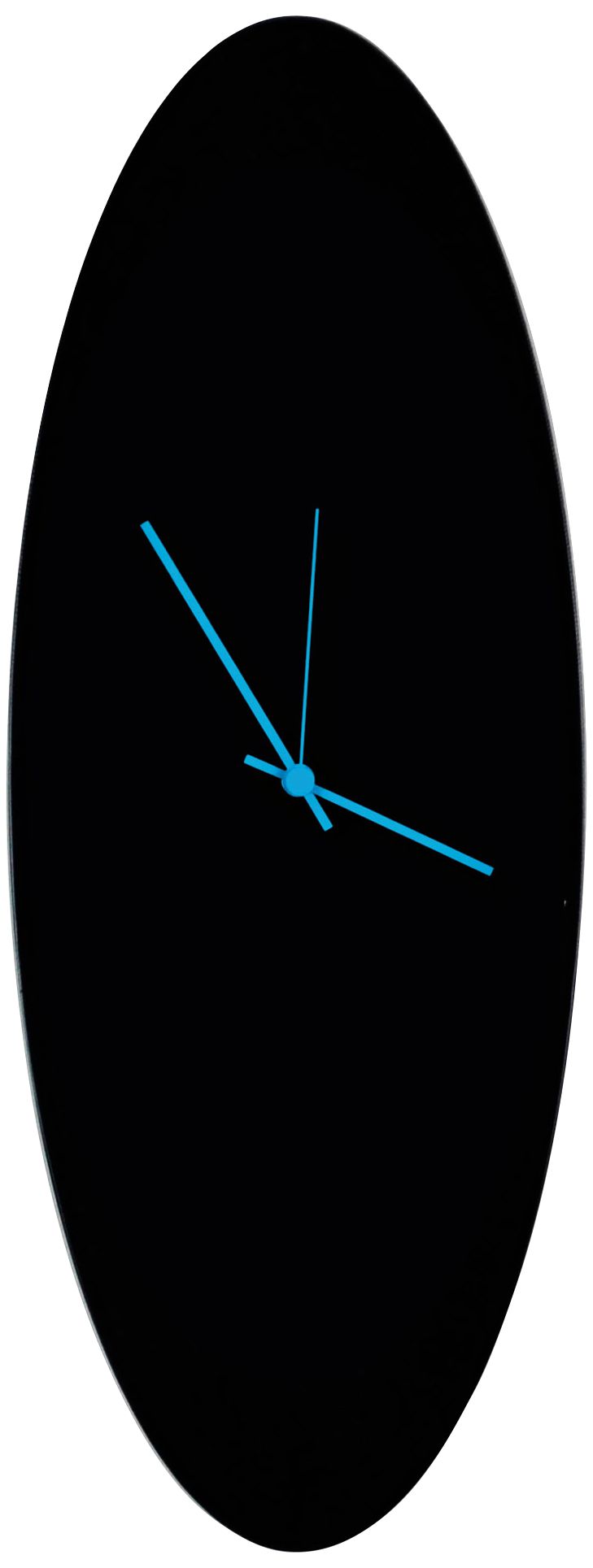 Blackout Blue 22" High Aluminum Ellipse Wall Clock