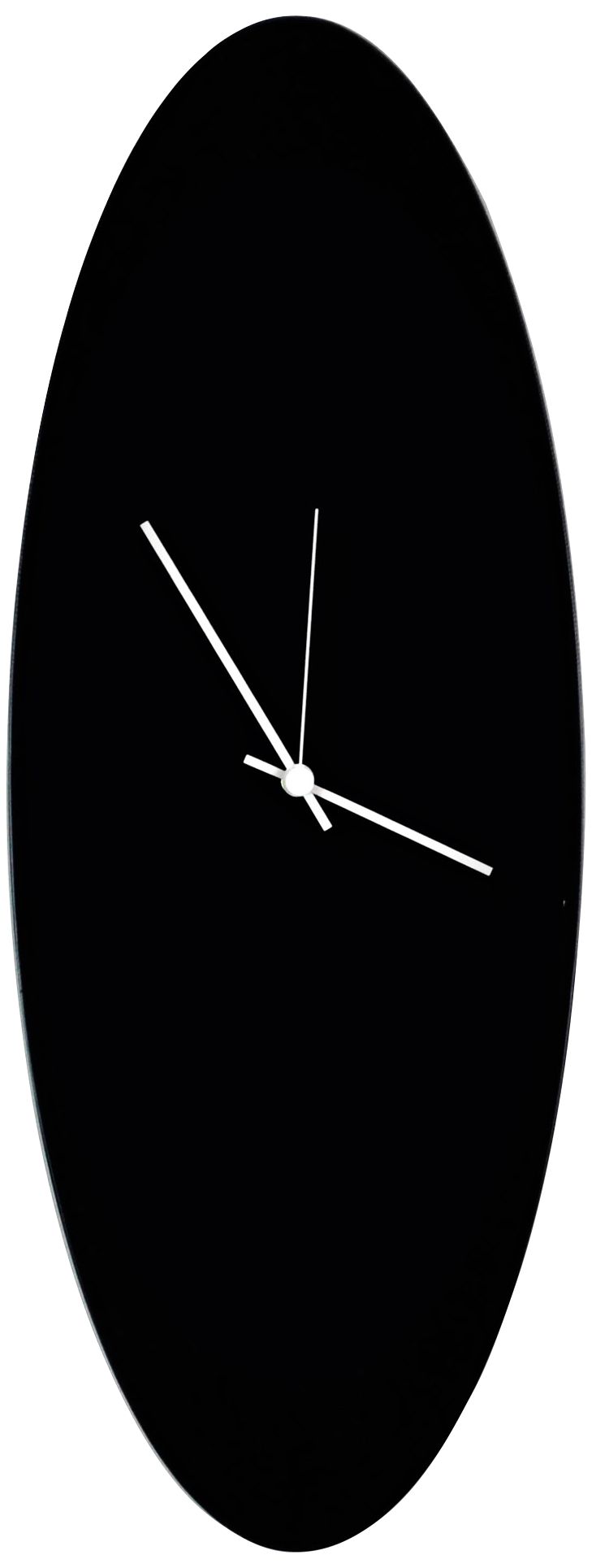 Blackout White 22" High Aluminum Ellipse Wall Clock