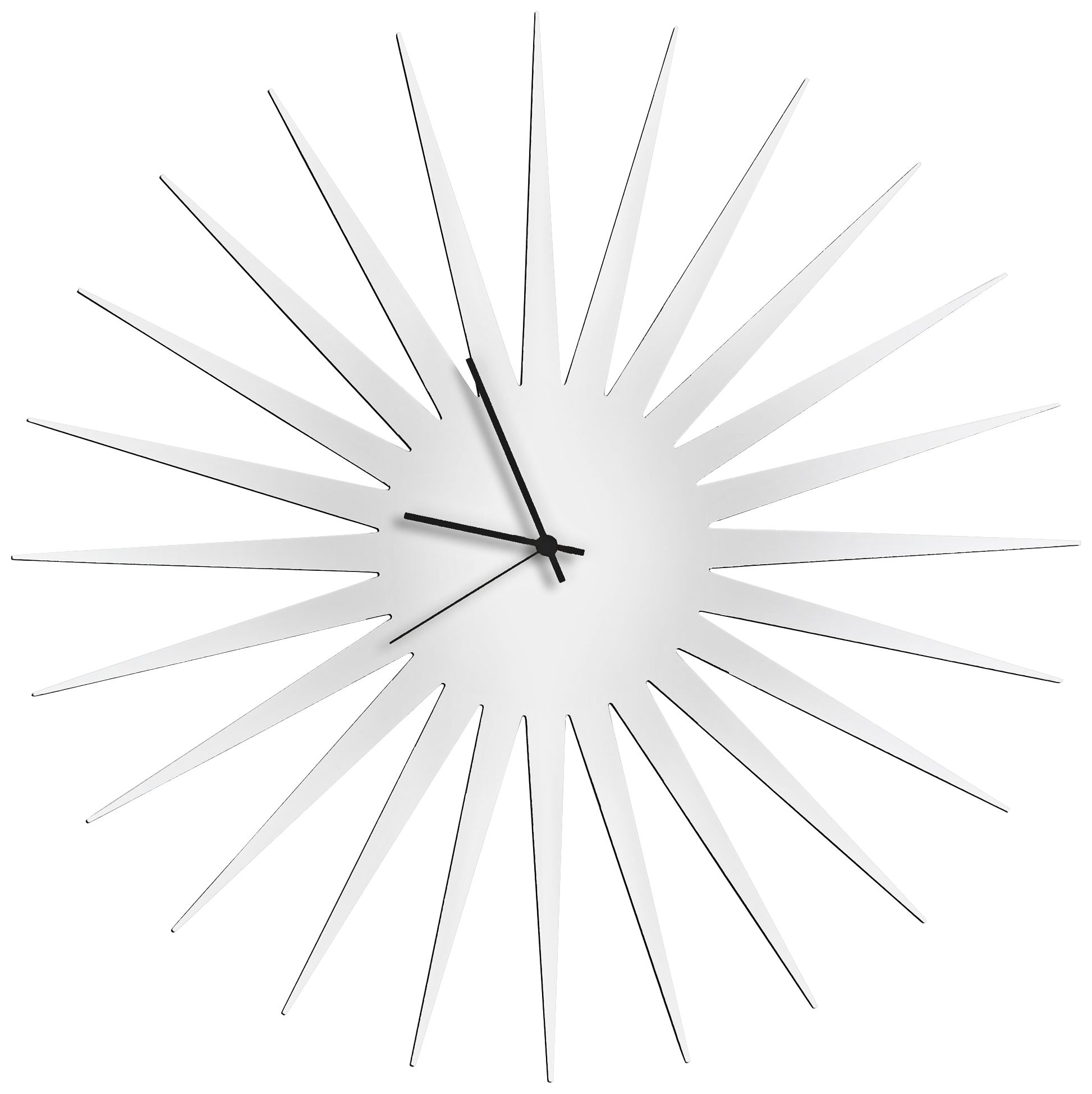 MCM White with Black 23" Round Starburst Wall Clock
