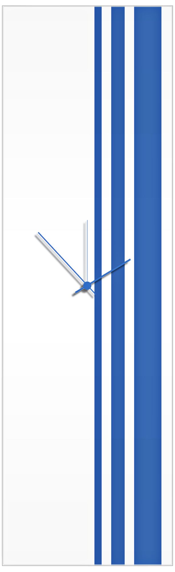 Triple Stripe Gloss Blue 30" High Rectangular Wall Clock