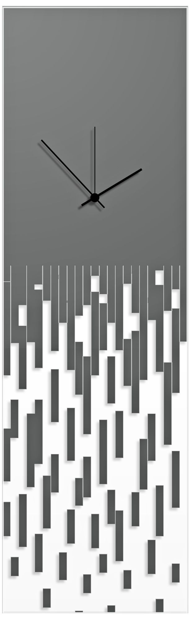 Pixelated Surreal Gray 30" High Rectangular Wall Clock