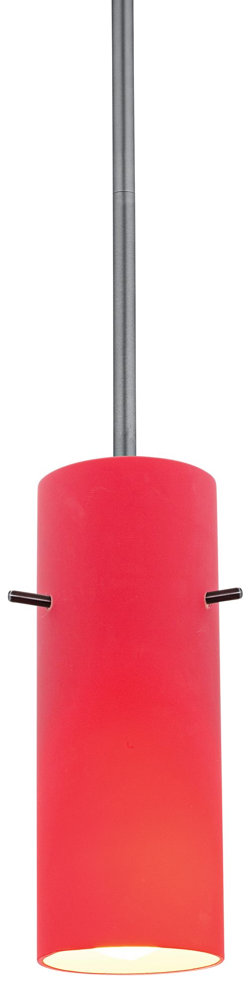 Cylinder 4" Wide Red Glass LED Mini Pendant