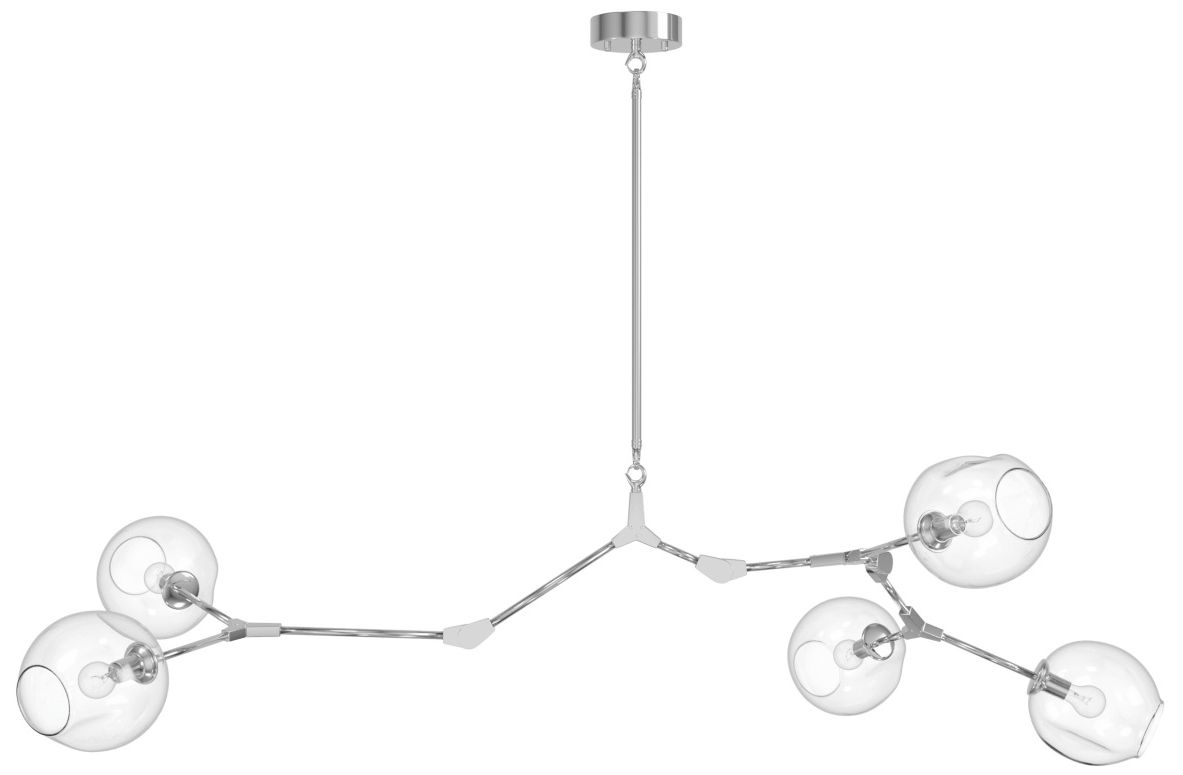 Avenue Fairfax 66" Wide Matte Chrome Chandelier