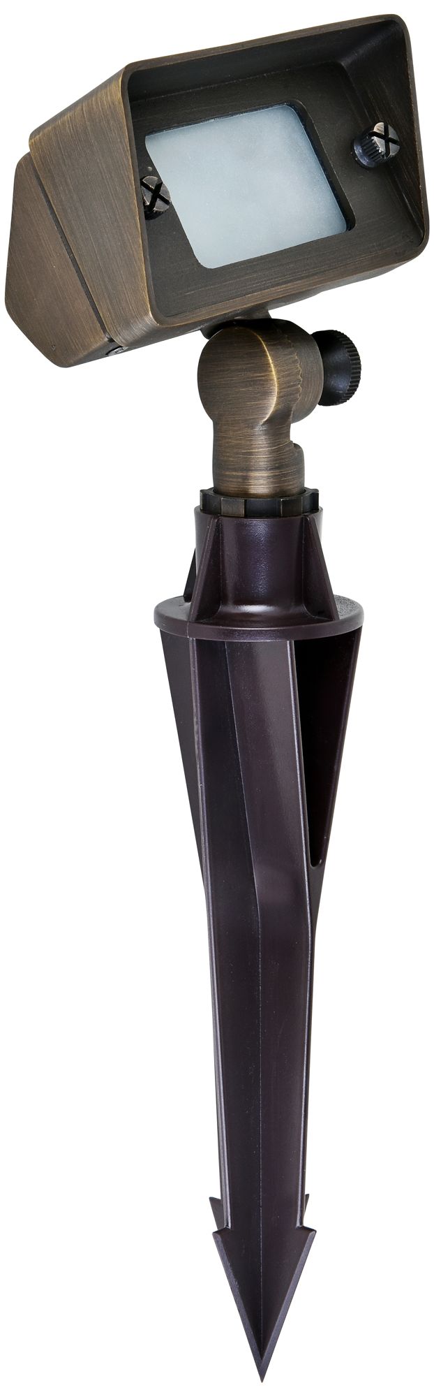 Medium 6" High Antique Brass Landscape Flood Light