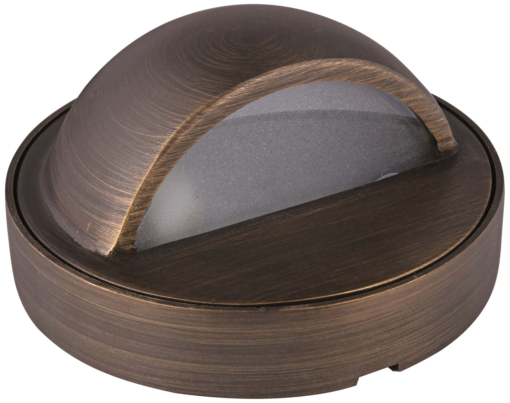 Half Moon 3 3/4" Wide Antique Brass Landscape Deck Light