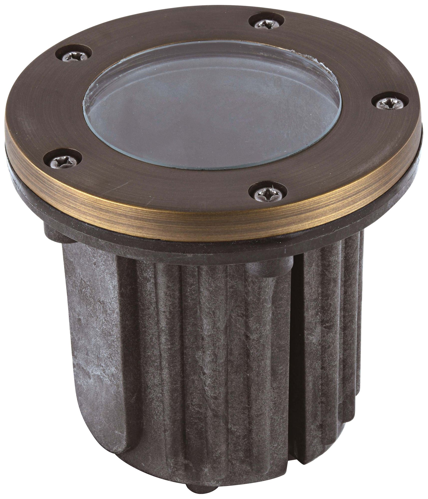 Flat-Top 5 1/2" High Antique Brass Landscape Well Light