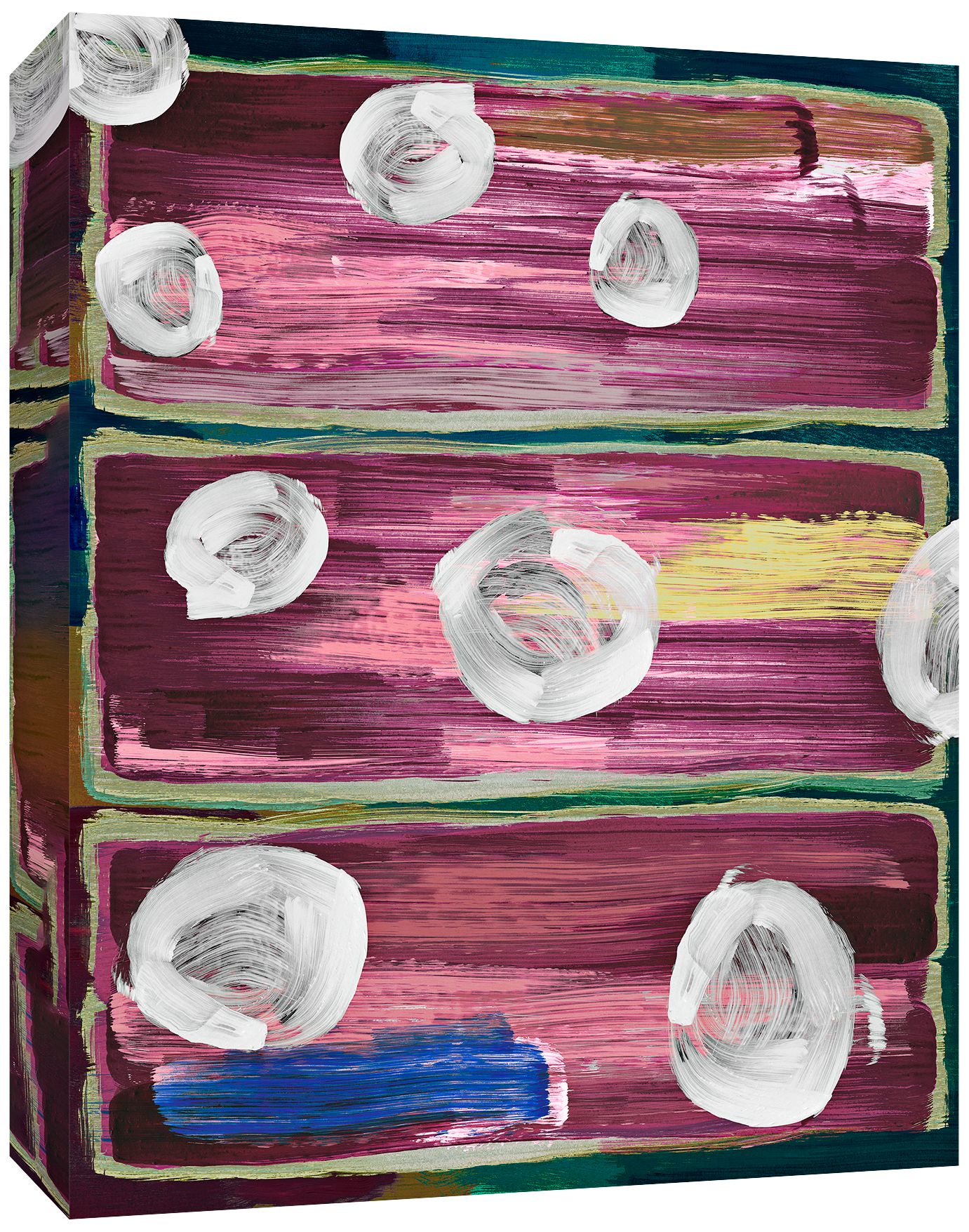 Circles on Crimson 24" High Canvas Wall Art