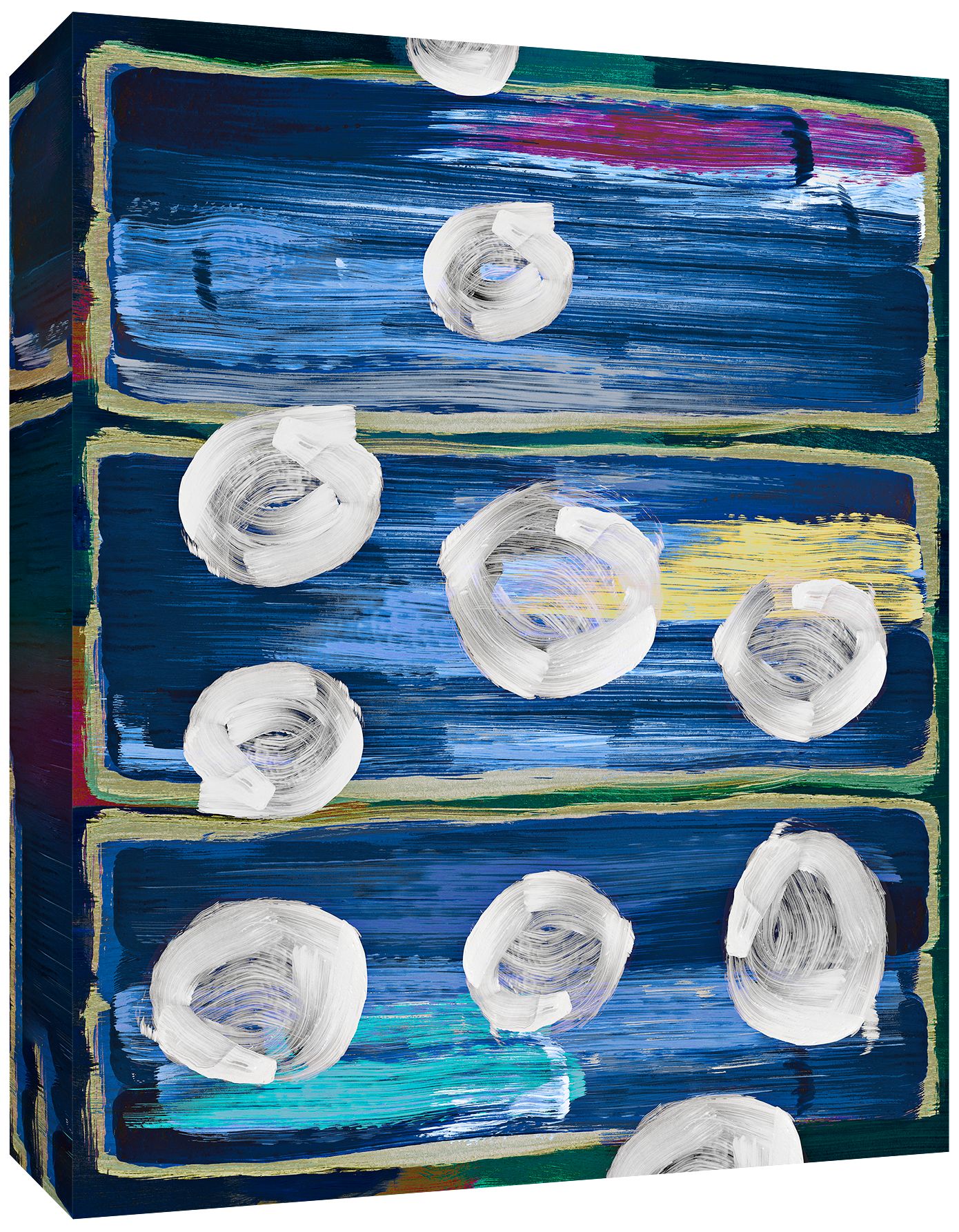 Circles on Blue 24" High Canvas Wall Art