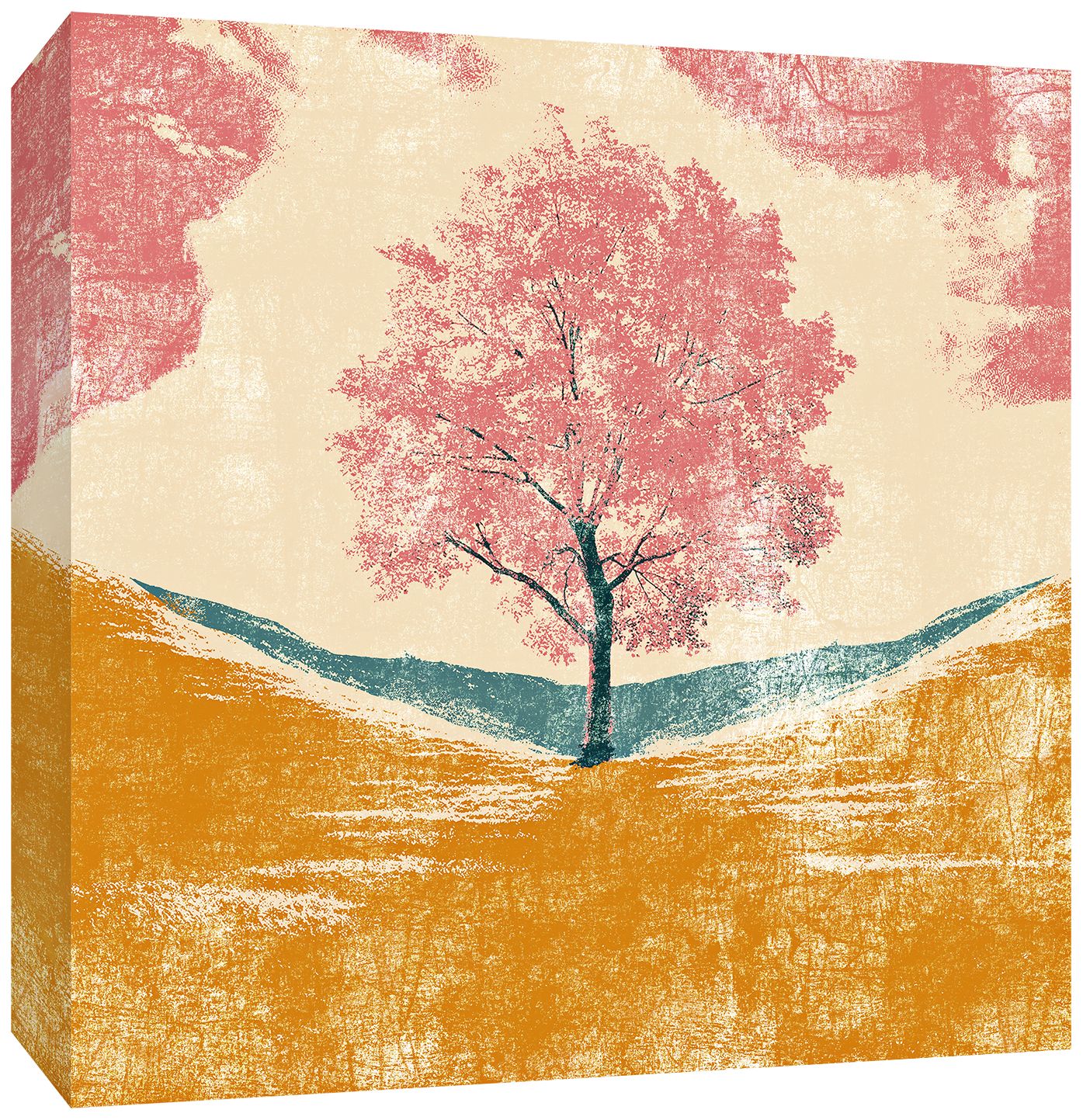 Lonely Tree 36" Square Canvas Wall Art