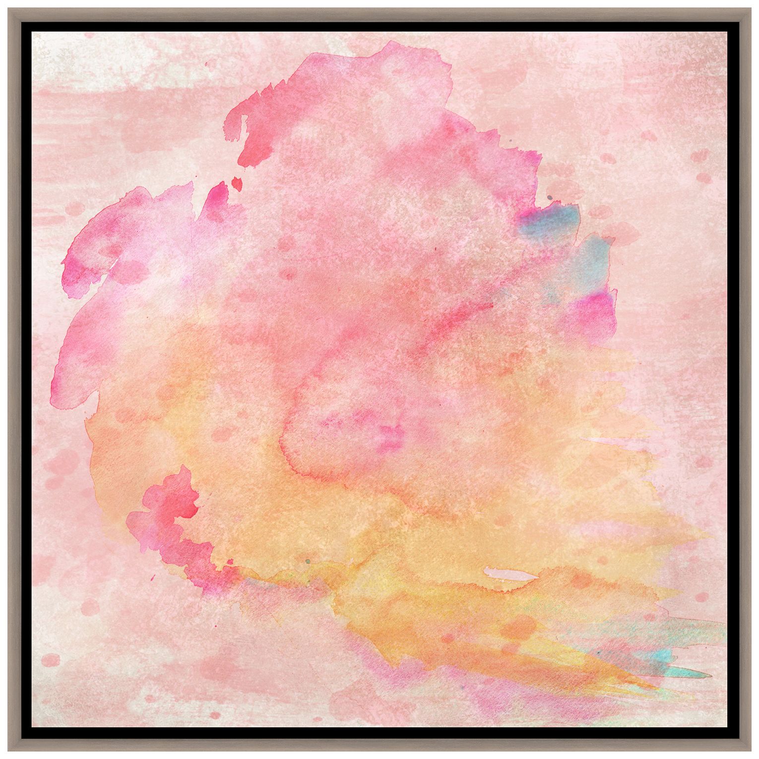 Pink Watercolors 37 3/4" Square Framed Canvas Wall Art - #12R15 | Lamps Plus