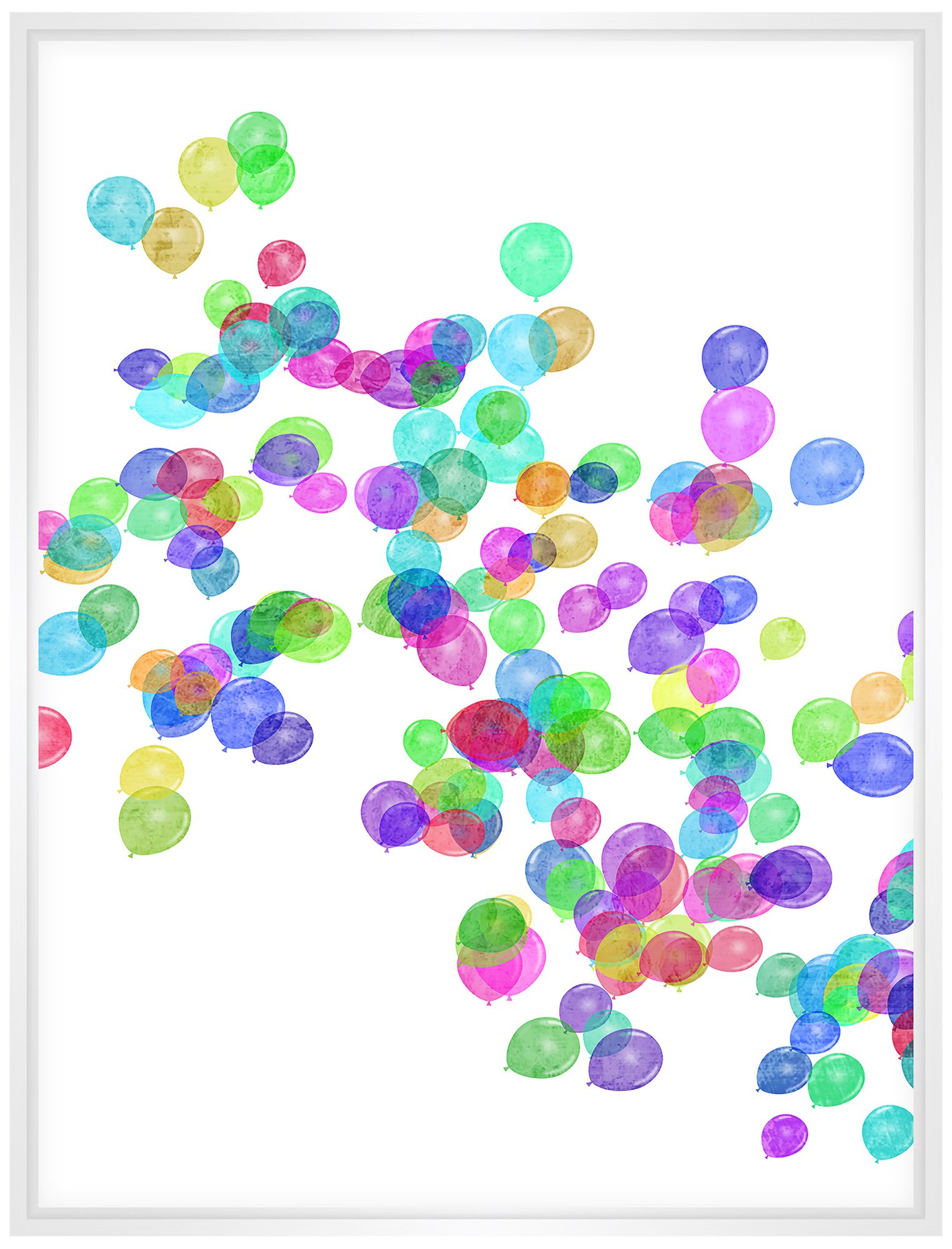 Pastel Balloons Framed 41 3/4" High Canvas Wall Art