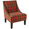 Uptown Ancient Stewart Red Fabric Swoop Armchair