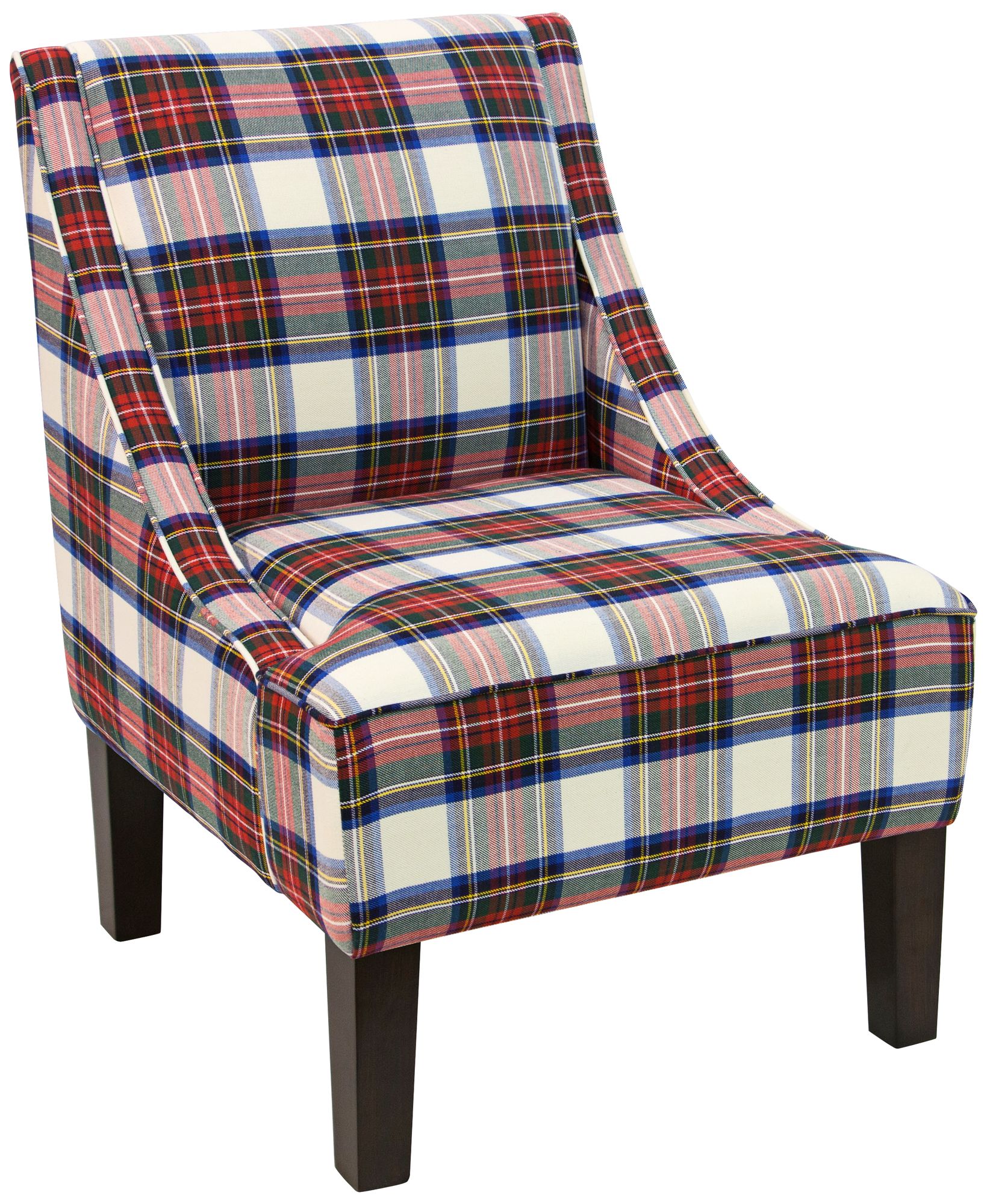 Uptown Stewart Dress Multi-Color Fabric Swoop Armchair