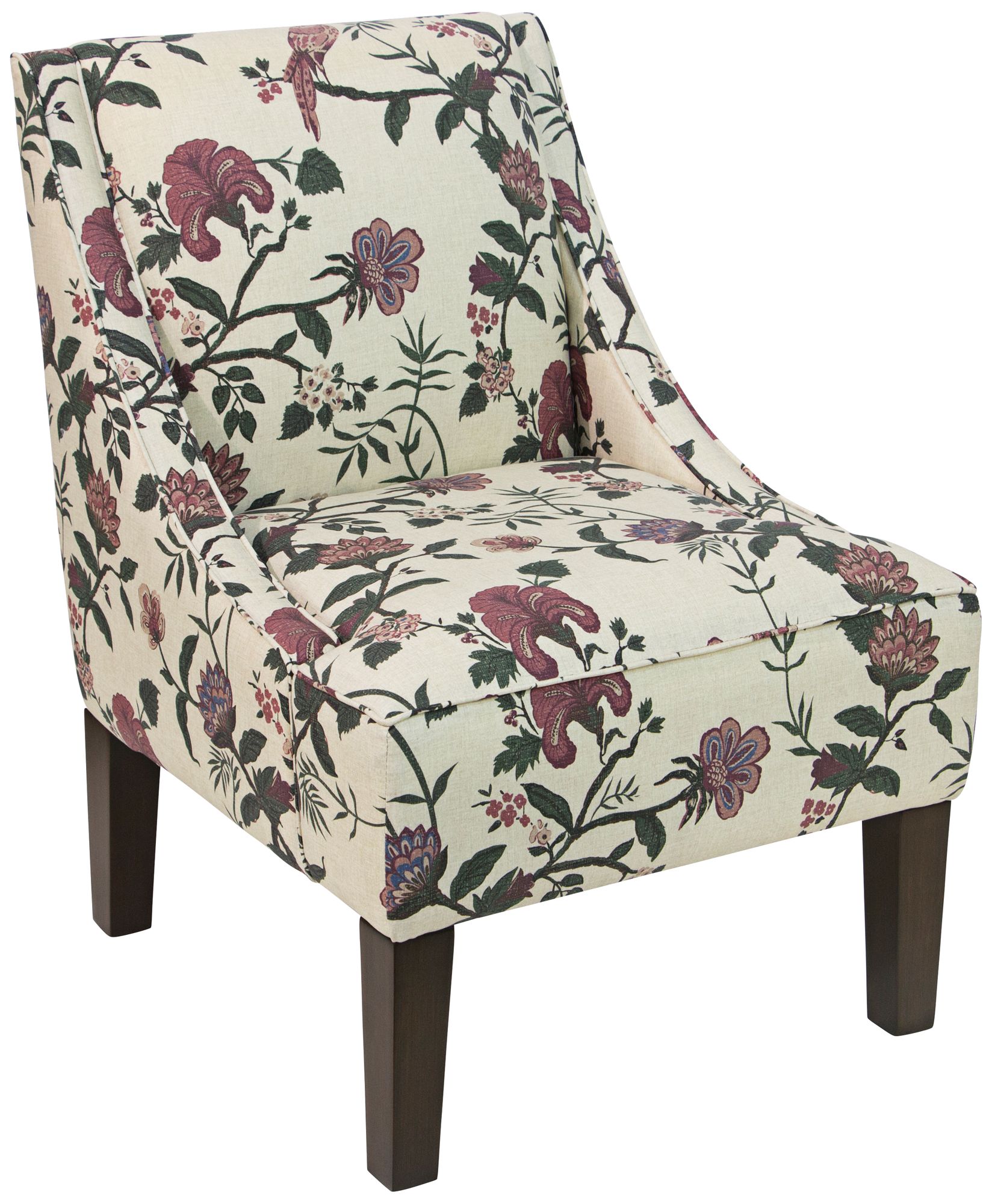 Uptown Shaana Holiday Red Fabric Swoop Armchair