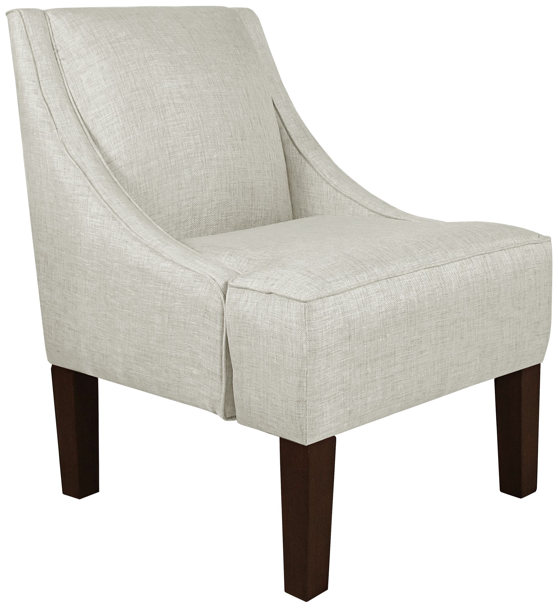 Uptown Groupie Oyster Fabric Swoop Armchair