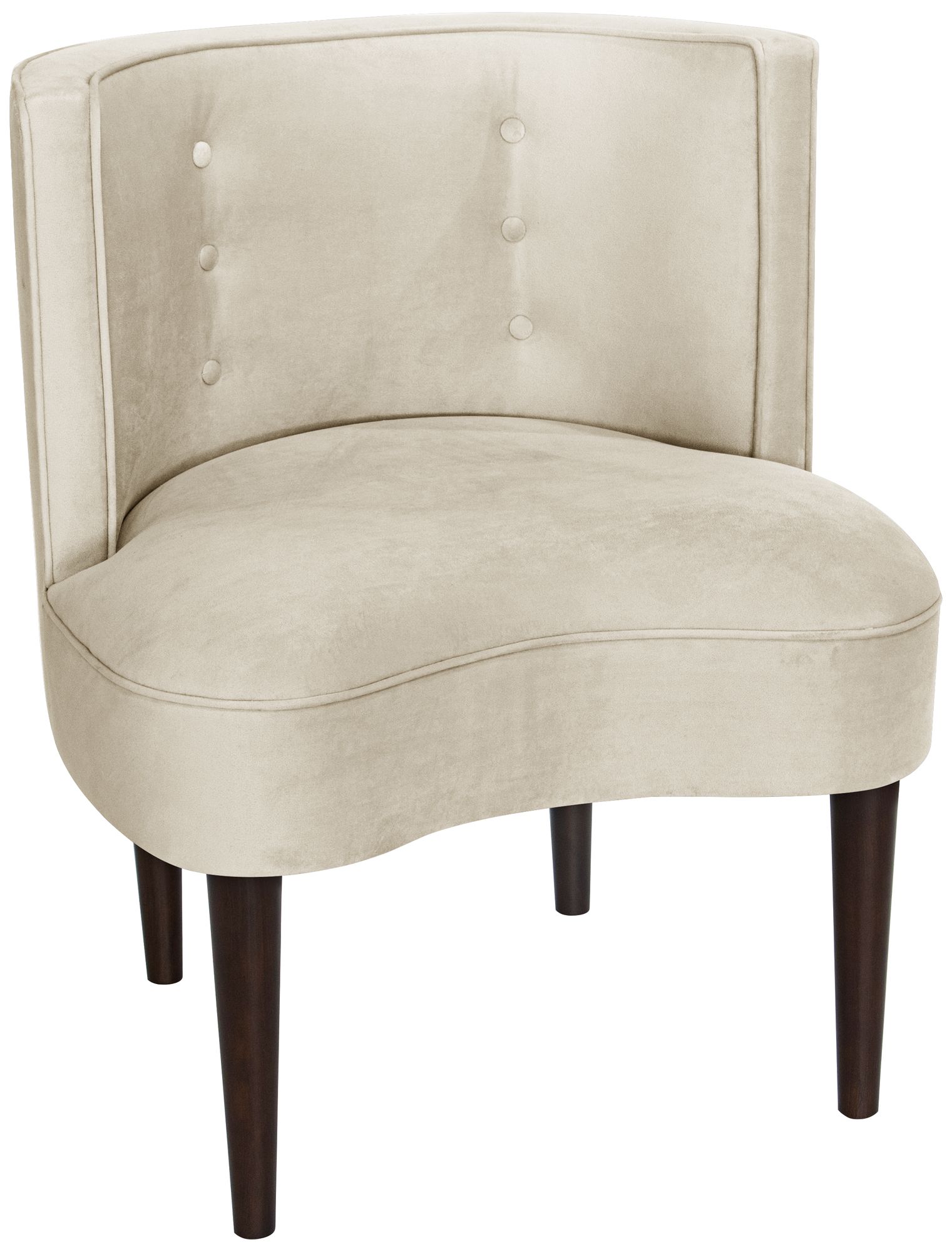 Curve Ball Regal Antique White Fabric Armless Accent Chair
