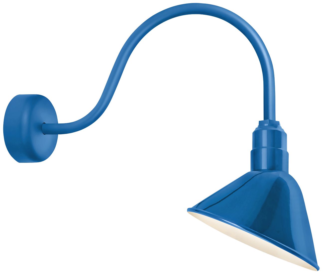 RLM Angle Reflector 23" High Blue Outdoor Wall Light