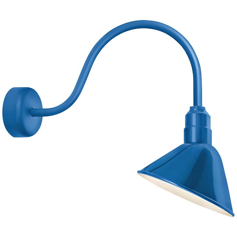 RLM Angle Reflector 23&quot; High Blue Outdoor Wall Light