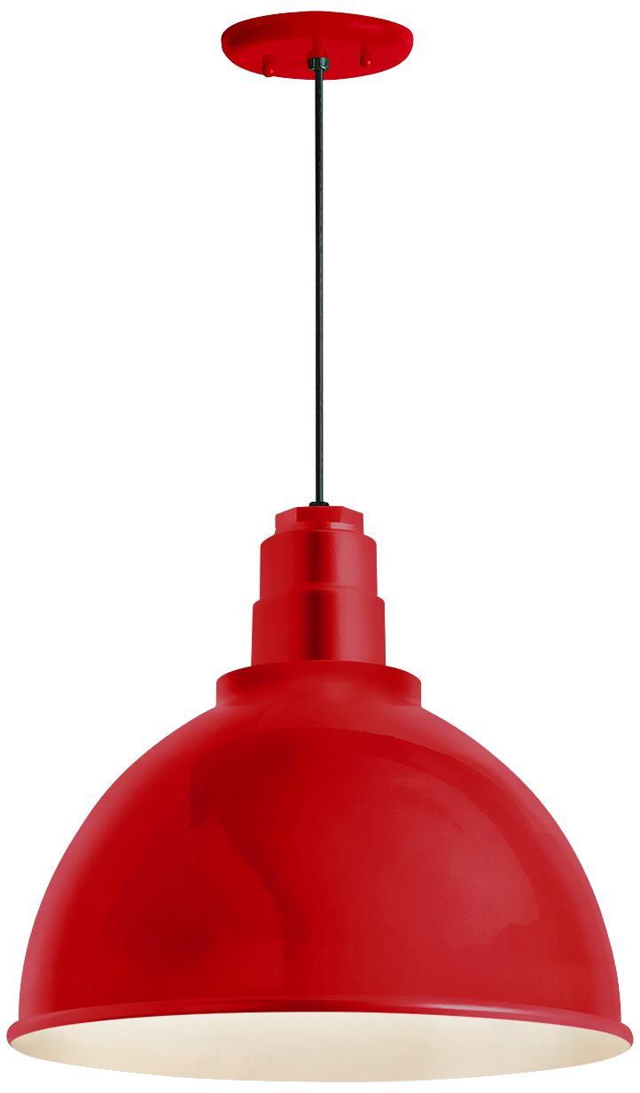 RLM Deep Reflector 12" High Red Outdoor Hanging Light
