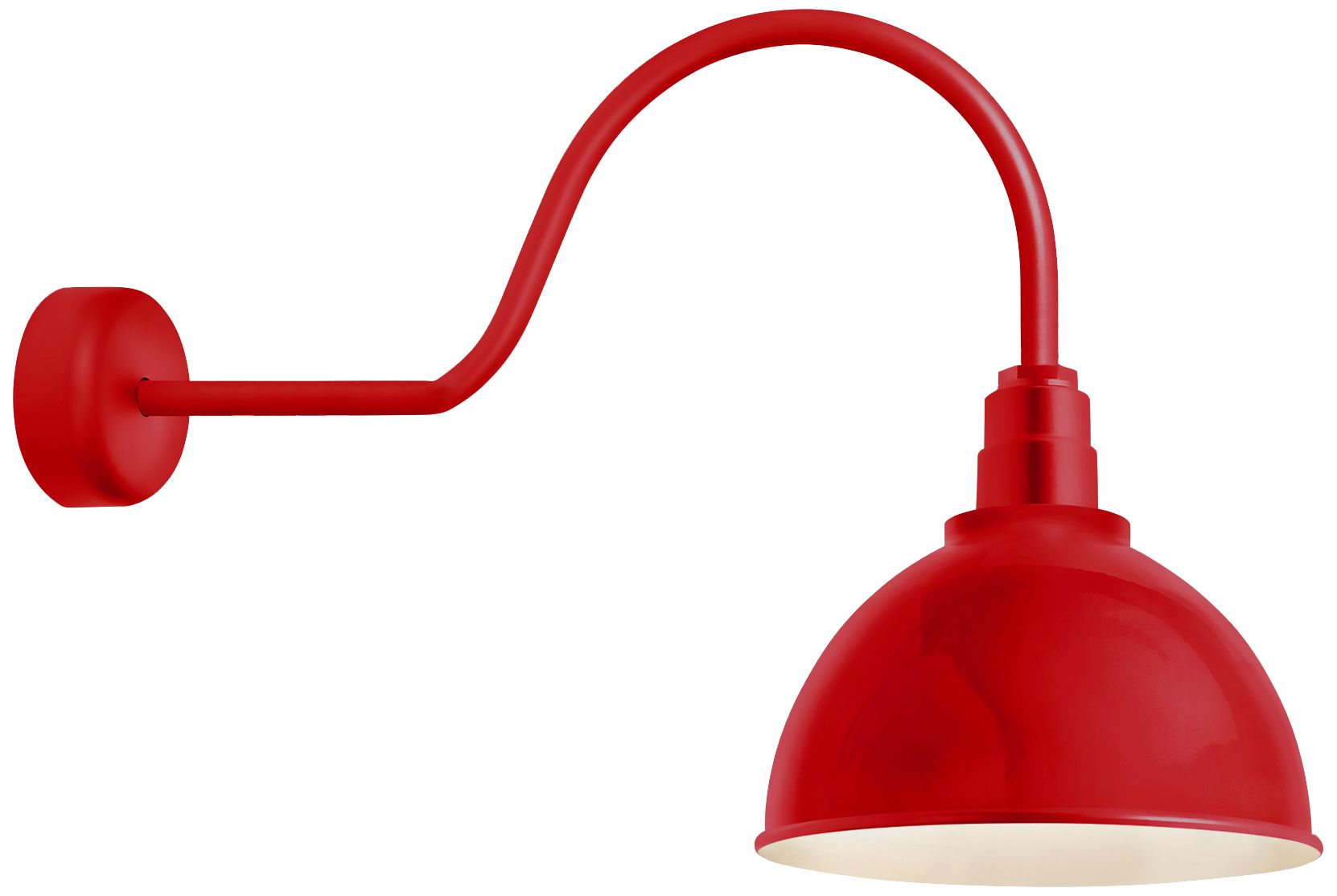 RLM Deep Reflector 24" High Red Outdoor Wall Light