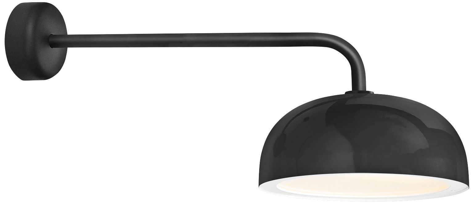 RLM Dome 12 3/4" High Black Outdoor Wall Light