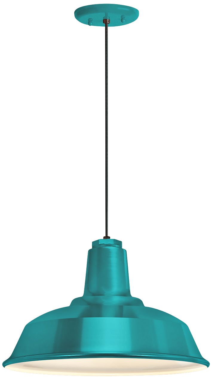 RLM Heavy Duty 8 1/4" High Tahitian Teal Outdoor Hanging Light