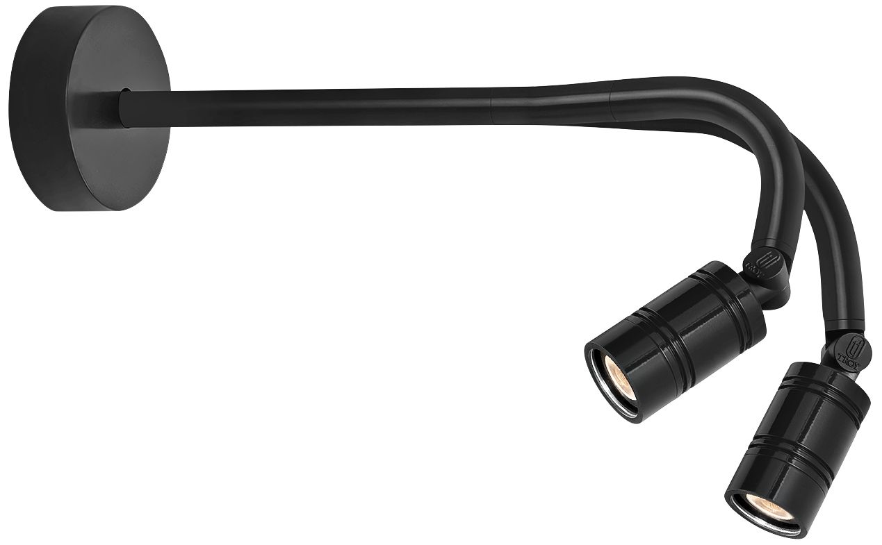 RLM Bullet Head 10 1/2" High Black Dual LED Outdoor Wall Light