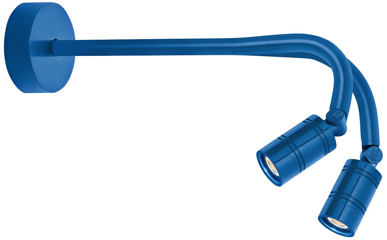 RLM Bullet Head 10 1/2" High Blue Dual LED Outdoor Wall Light