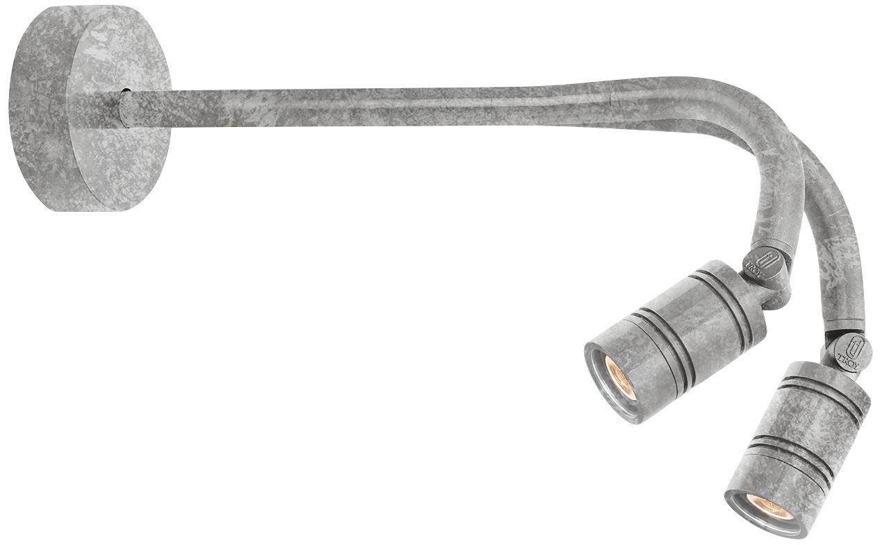 Bullet Head 10 1/2" High Galvanized Dual LED Outdoor Wall Light
