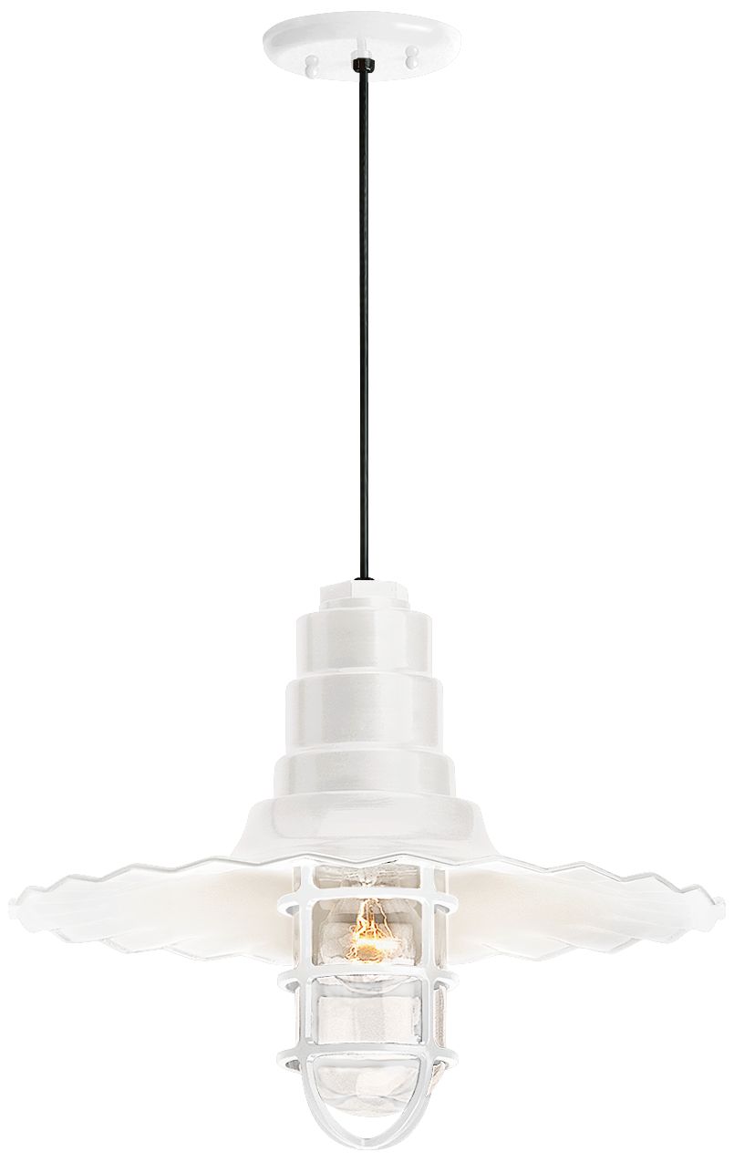 RLM Radial Wave 7" High Gloss White Outdoor Hanging Light